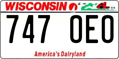 WI license plate 747OEO