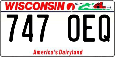 WI license plate 747OEQ