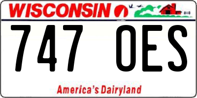 WI license plate 747OES