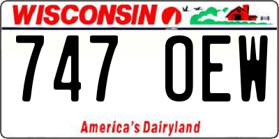 WI license plate 747OEW
