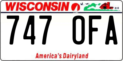 WI license plate 747OFA