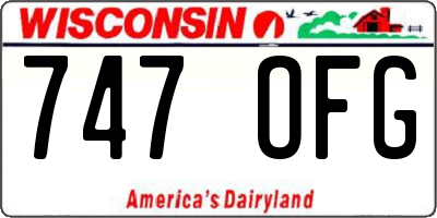 WI license plate 747OFG