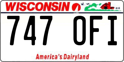 WI license plate 747OFI