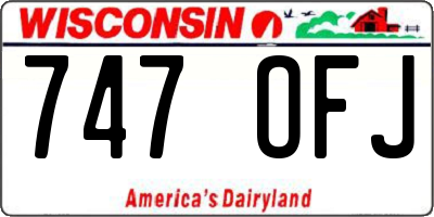 WI license plate 747OFJ