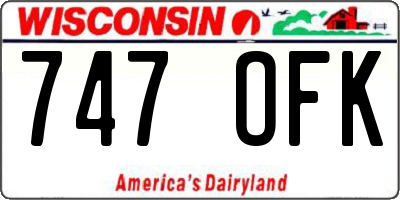 WI license plate 747OFK