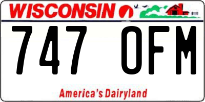 WI license plate 747OFM