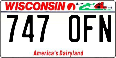 WI license plate 747OFN