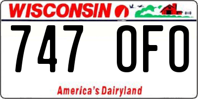 WI license plate 747OFO