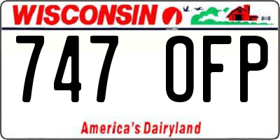 WI license plate 747OFP