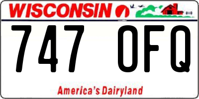 WI license plate 747OFQ