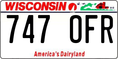 WI license plate 747OFR