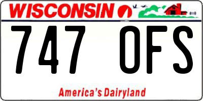 WI license plate 747OFS