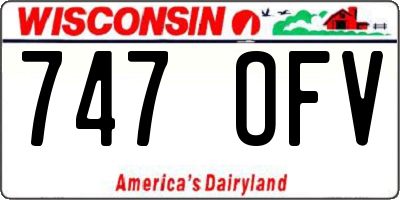 WI license plate 747OFV
