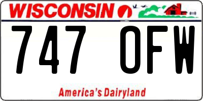 WI license plate 747OFW