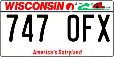 WI license plate 747OFX