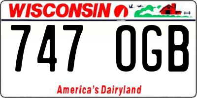 WI license plate 747OGB