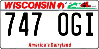 WI license plate 747OGI