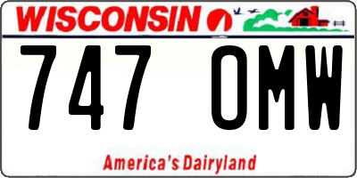 WI license plate 747OMW