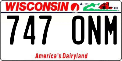 WI license plate 747ONM