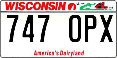WI license plate 747OPX