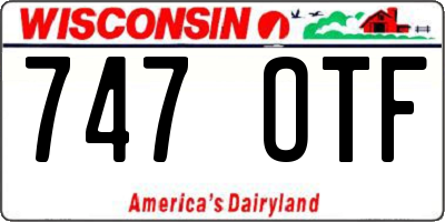 WI license plate 747OTF