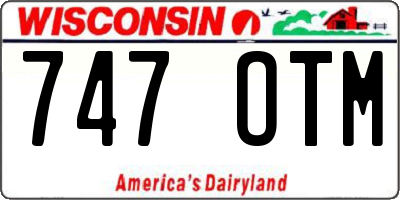 WI license plate 747OTM