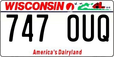 WI license plate 747OUQ