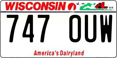 WI license plate 747OUW