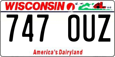 WI license plate 747OUZ