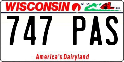 WI license plate 747PAS