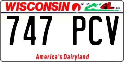 WI license plate 747PCV