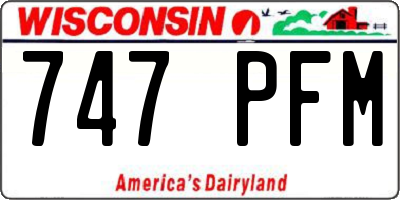 WI license plate 747PFM