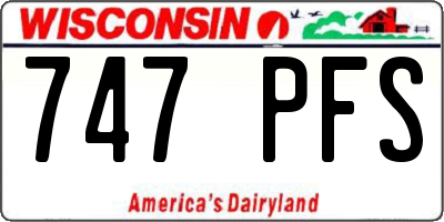 WI license plate 747PFS