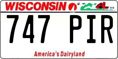 WI license plate 747PIR