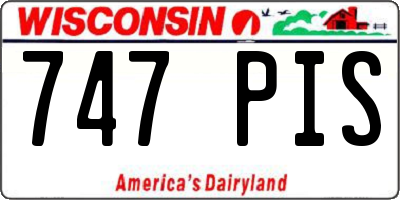 WI license plate 747PIS
