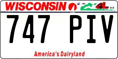 WI license plate 747PIV