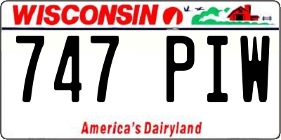 WI license plate 747PIW