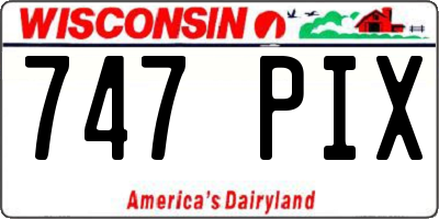 WI license plate 747PIX