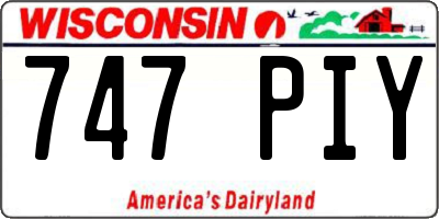WI license plate 747PIY