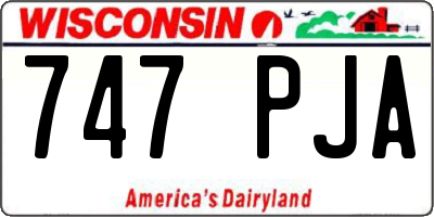 WI license plate 747PJA
