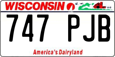 WI license plate 747PJB