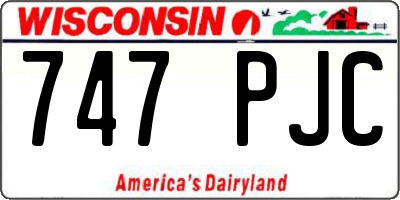 WI license plate 747PJC