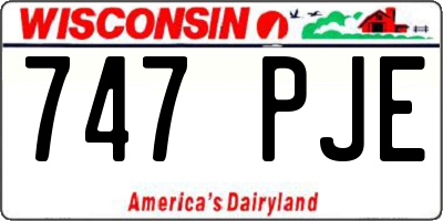 WI license plate 747PJE