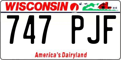 WI license plate 747PJF