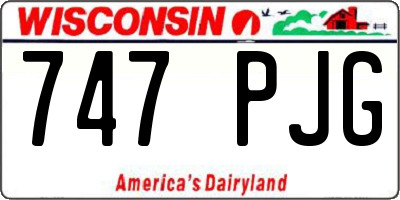 WI license plate 747PJG
