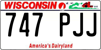 WI license plate 747PJJ