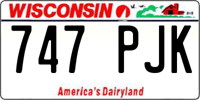 WI license plate 747PJK