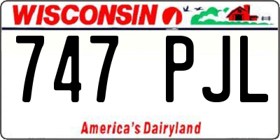 WI license plate 747PJL