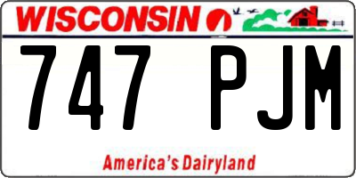 WI license plate 747PJM