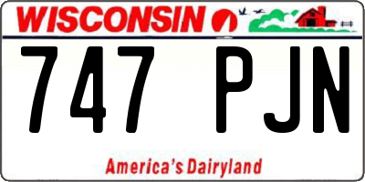 WI license plate 747PJN
